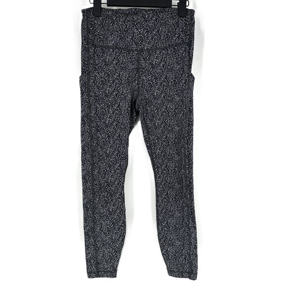Athleta High Rise Ultimate Stash Pocket‎ Textured 7/8 Tight Black White Small - Picture 2 of 8